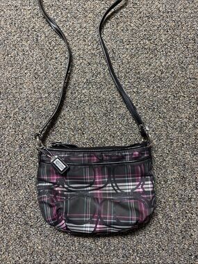 Coach Poppy Tartan Pink and Black Plaid small crossbody bag